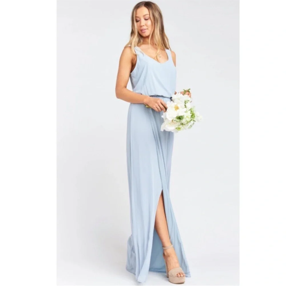 Show Me Your MuMu Kendall Steel Blue Maxi Dress NWT - Picture 2 of 10